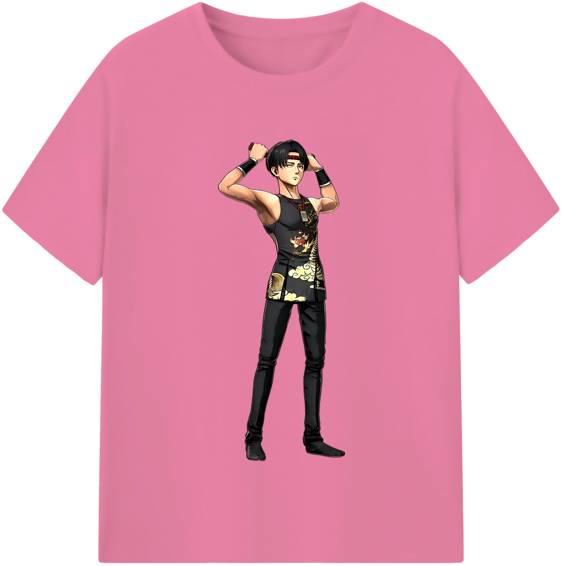 （画像用） 進撃の巨人 リヴァイ·アッカーマン Attack on Titan Levi Ackerman 綿100％半袖Tシャツ（フロントプリント）